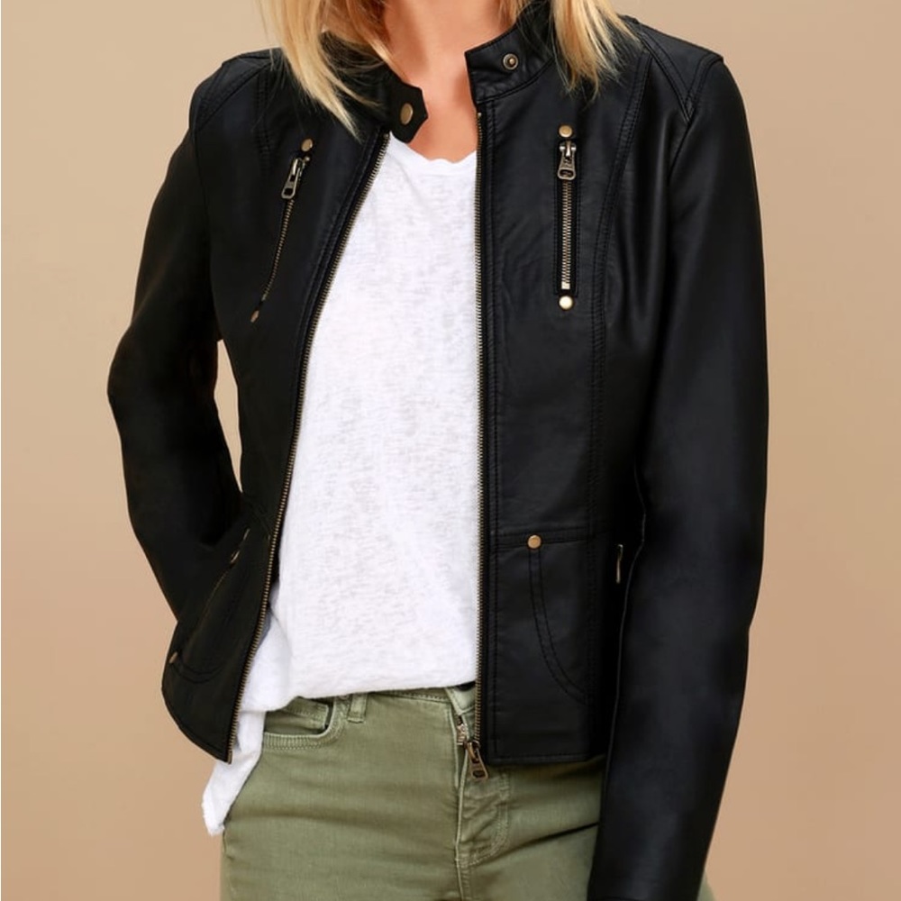 Peace of Mind Leather Jacket by Lulu’s